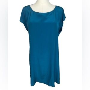 Backless Teal 100% Silk Dress Size S